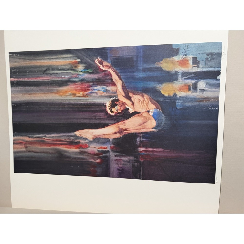 VTG Limited edition lithograph, Diving, 1983 Olympics, Robert Peak 99/550